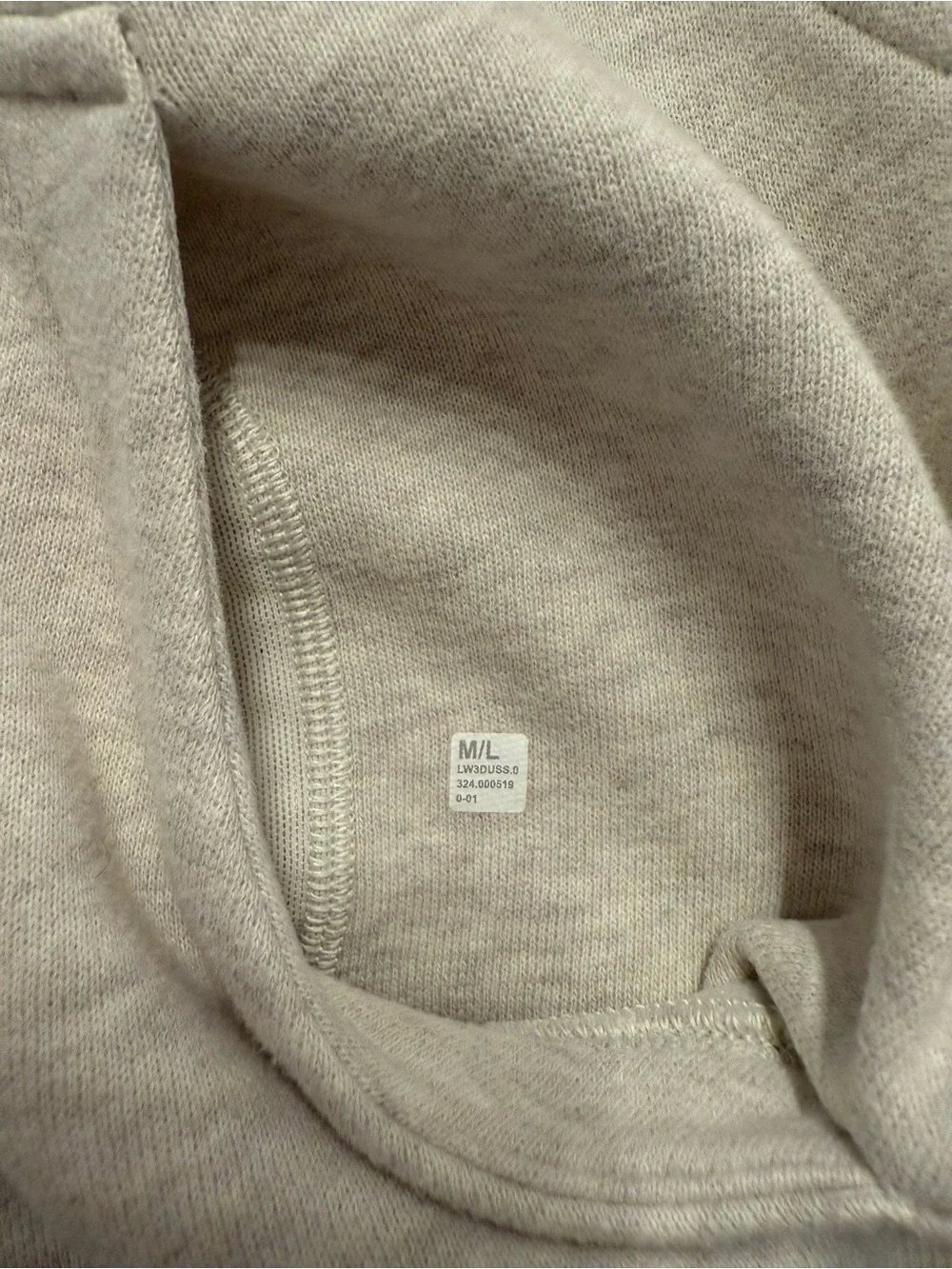 lululemon oversize scuba, heather gray half-zip hoodie with gold logo - Picture 3 of 5